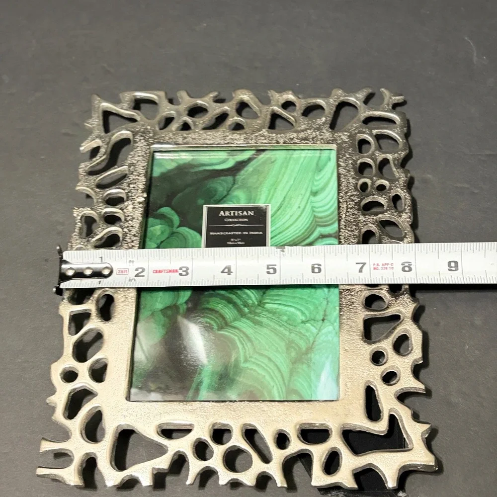 Artisan Collection Silver Openwork Coral Photo Frame 5x7 Handcrafted India